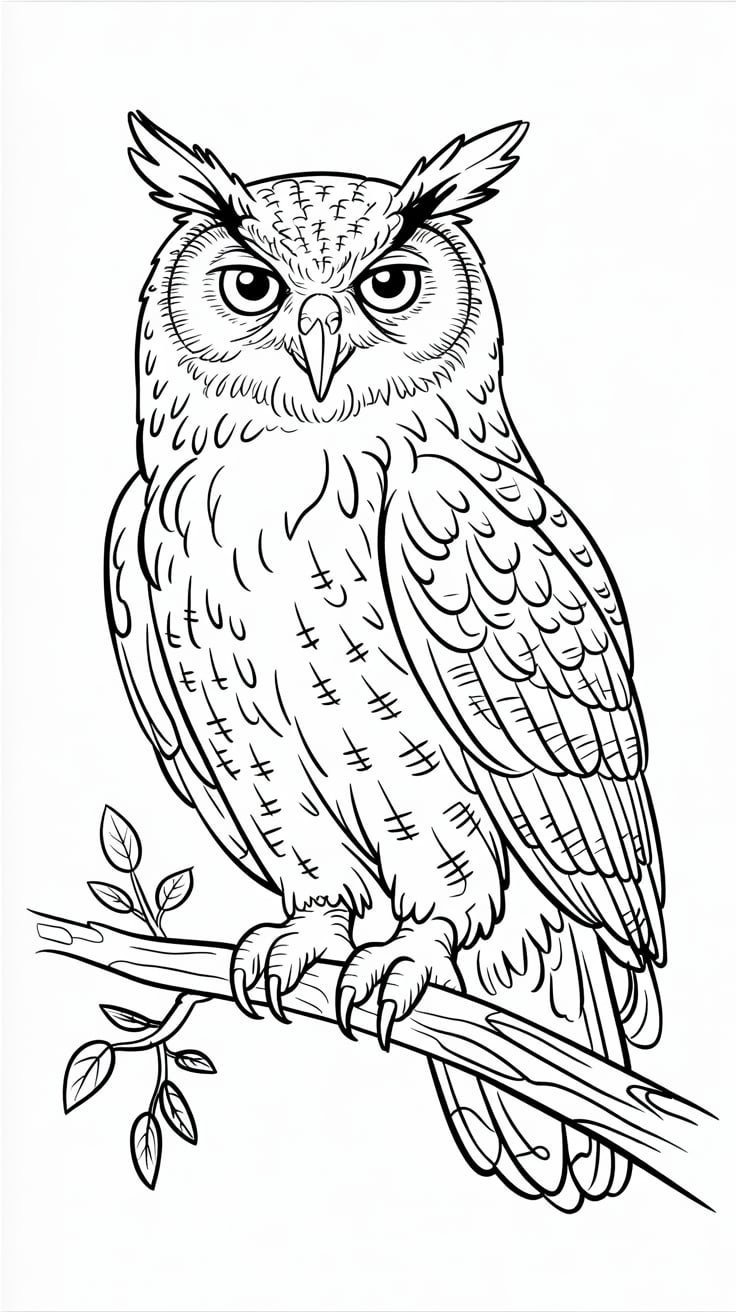 owls coloring pages for adults