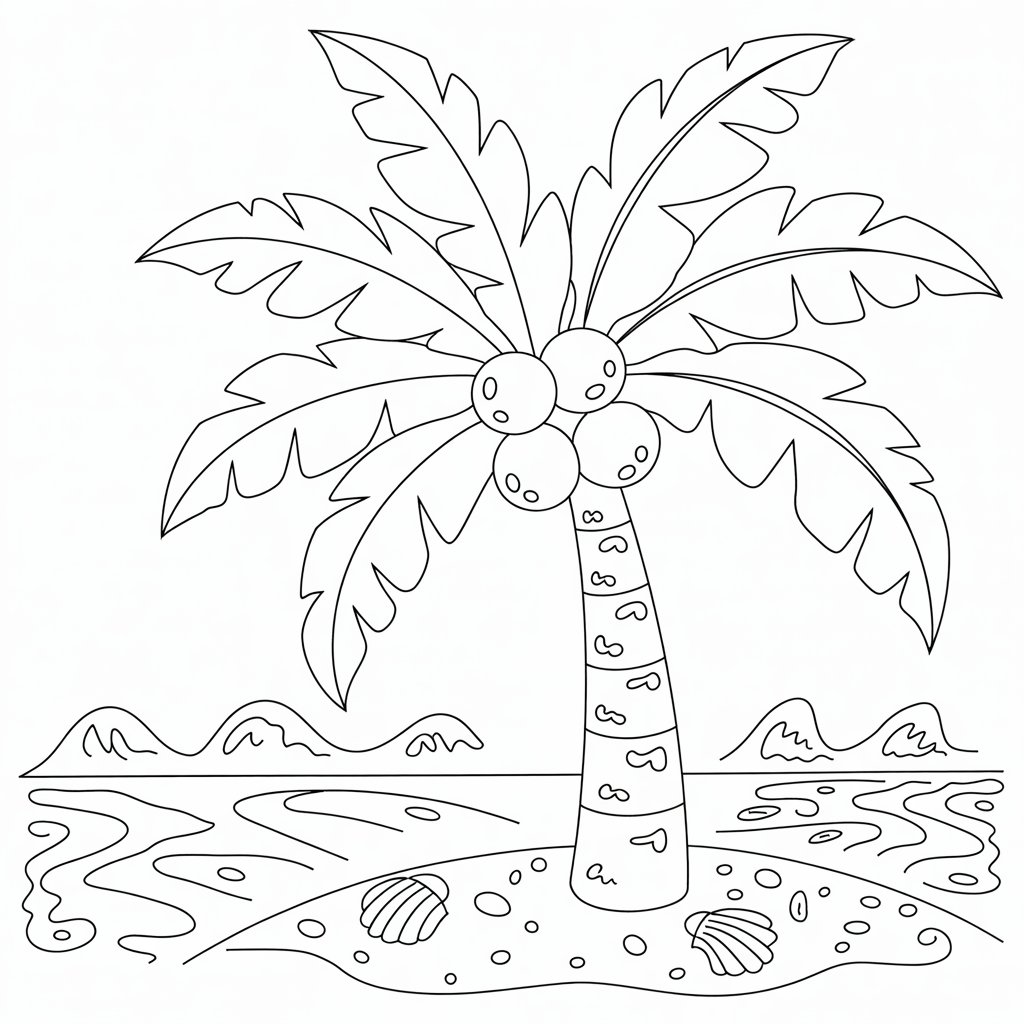 coloring pages of palm tree