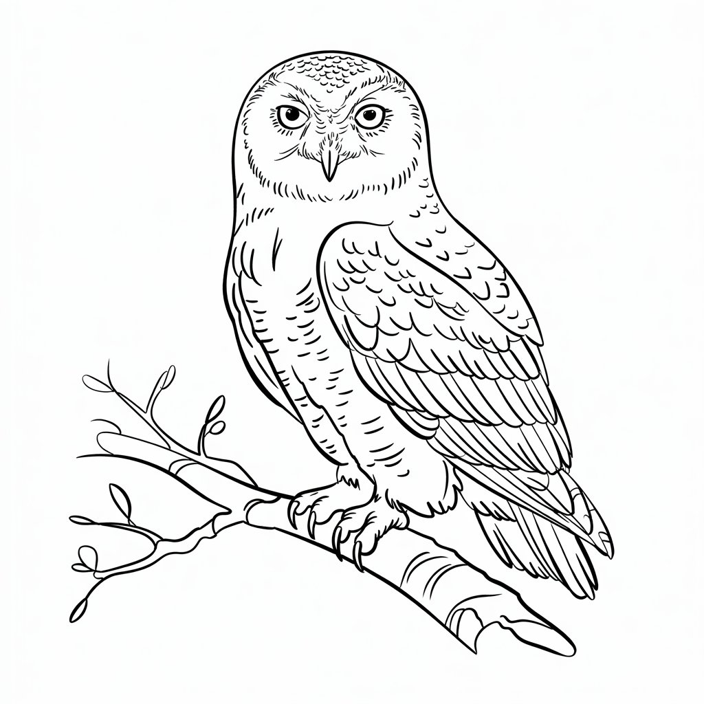 adult owl coloring page