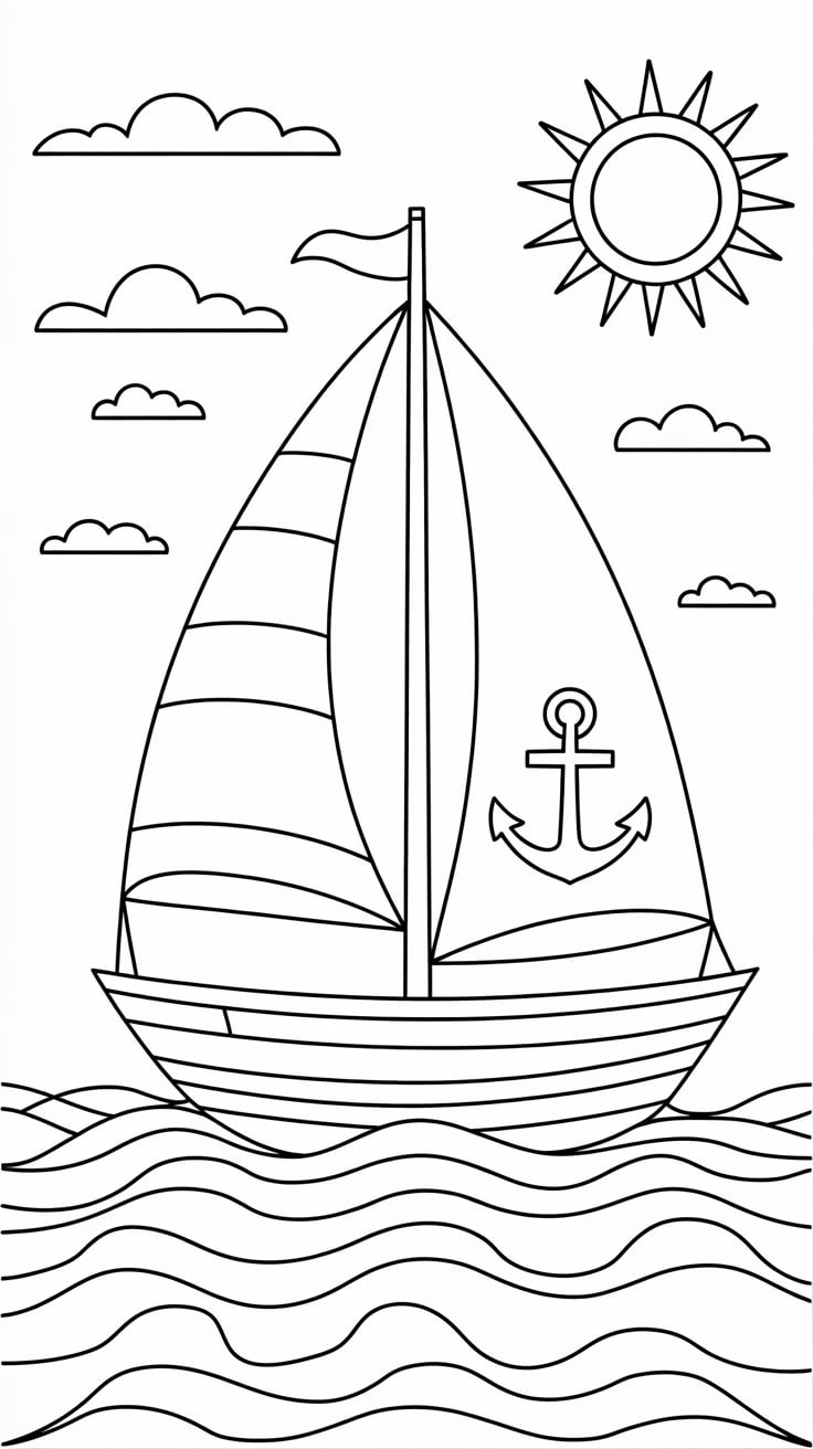boat coloring page printable