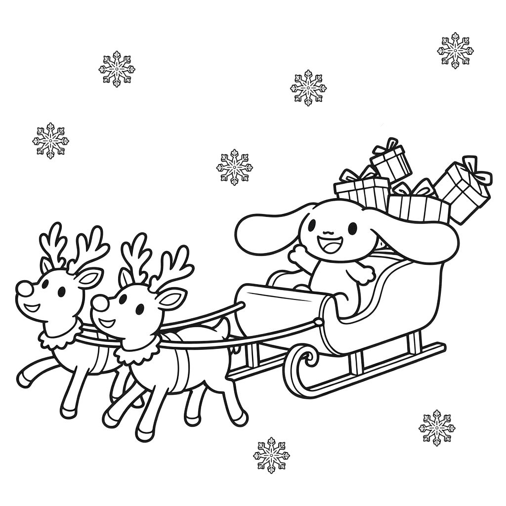 cinnamoroll christmas coloring pages