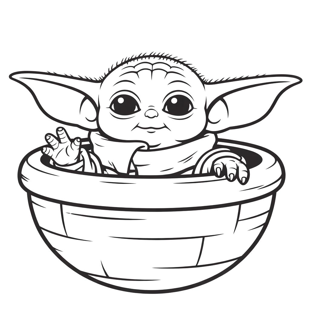 coloring pages baby yoda