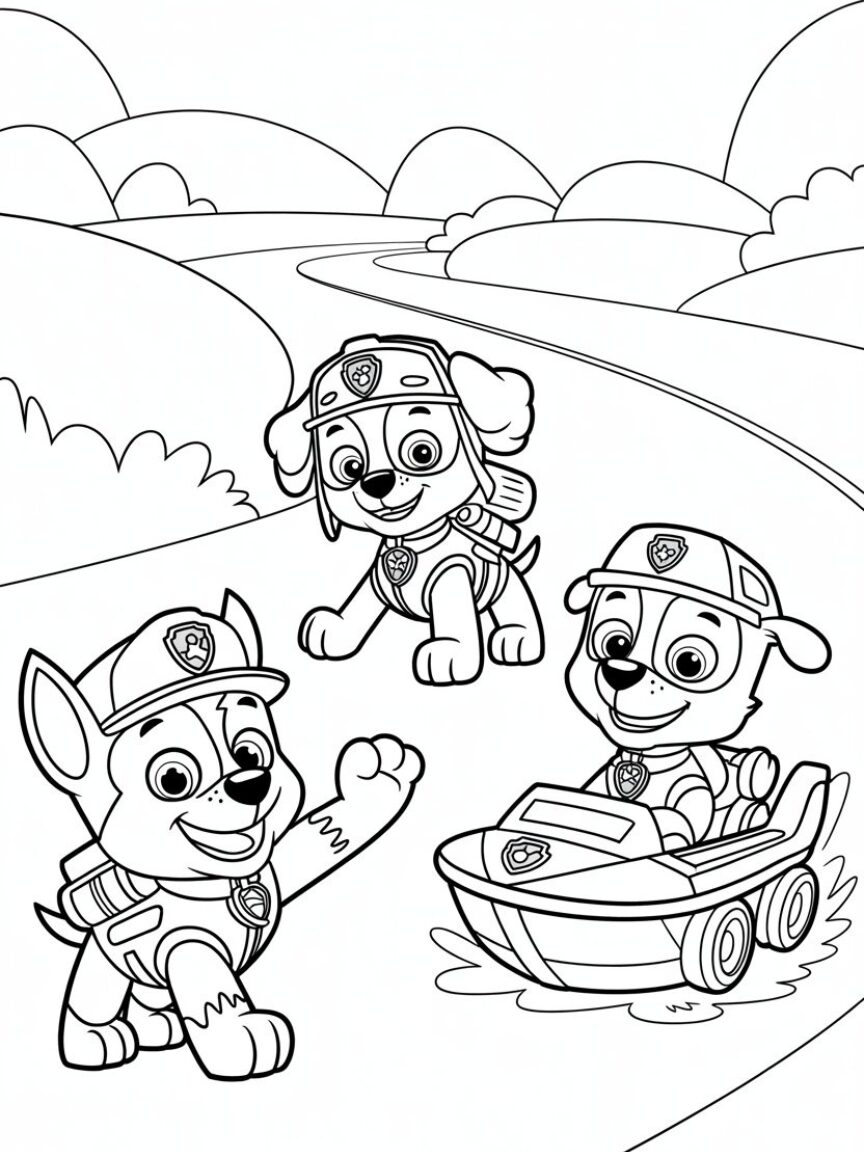 Paw Patrol Team Coloring Page