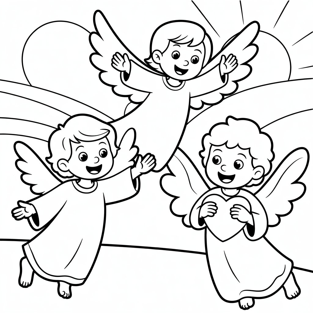 angel color page
