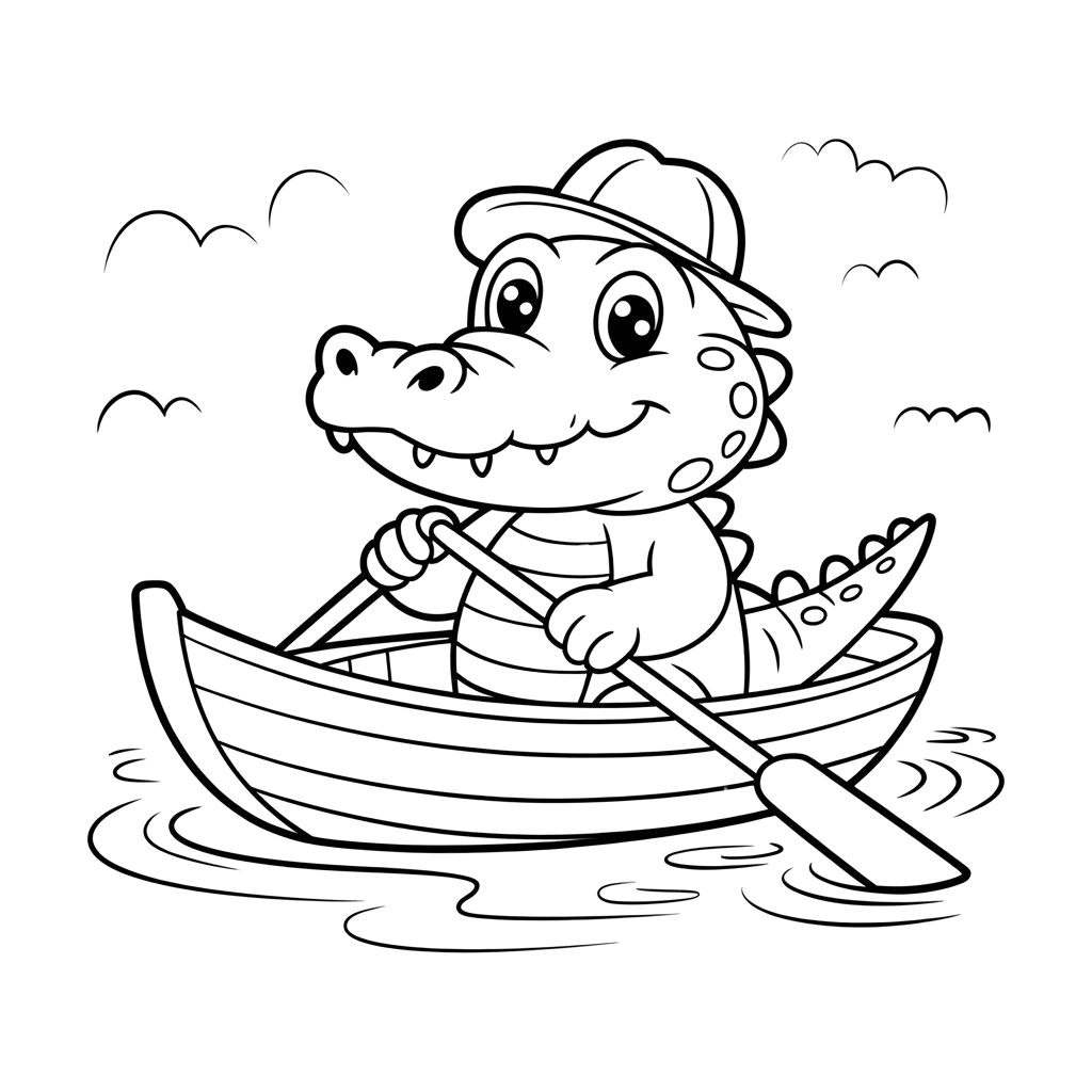 cartoon crocodile coloring pages