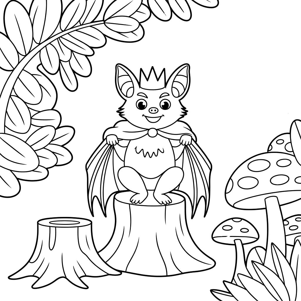 coloring page bat