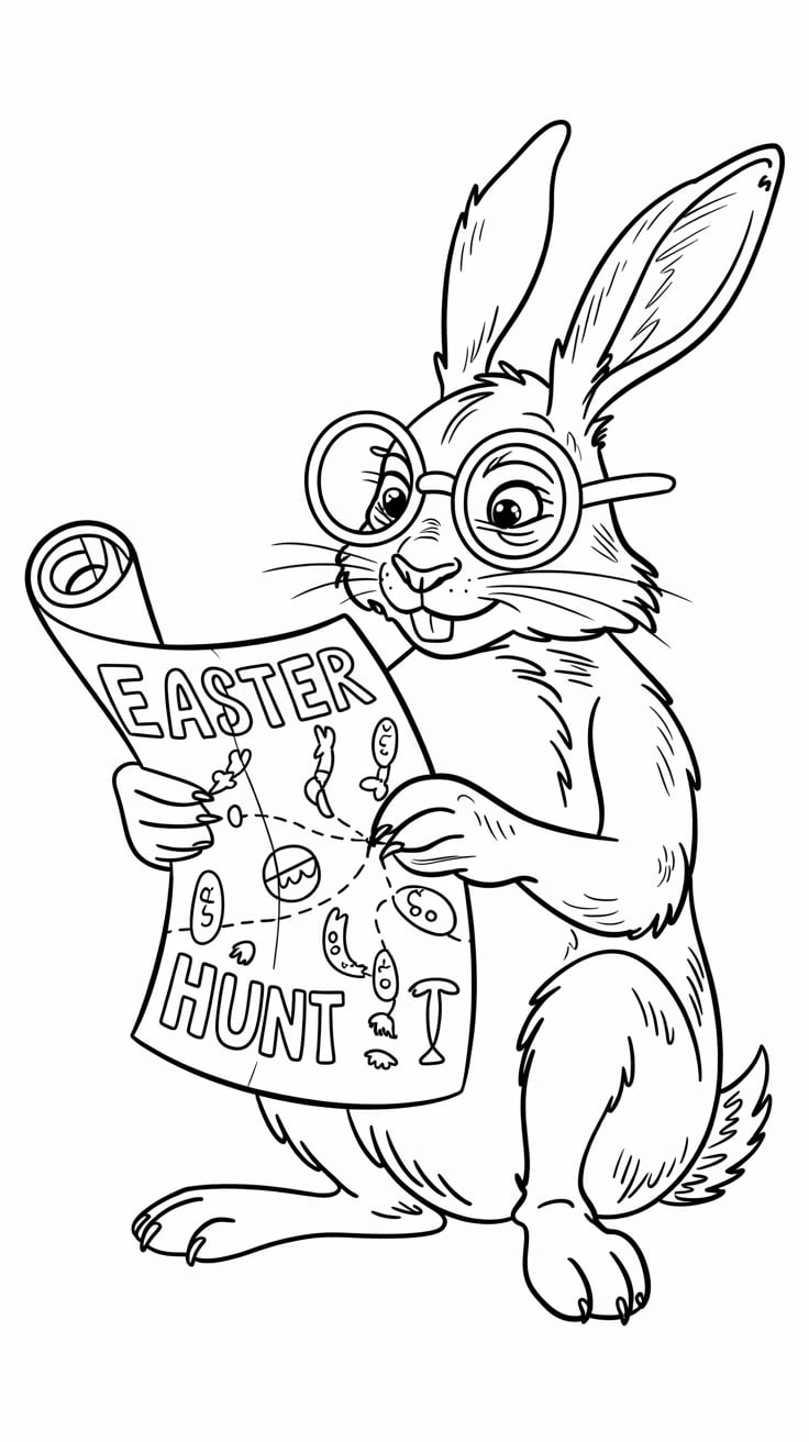 easter bunny coloring pages printable