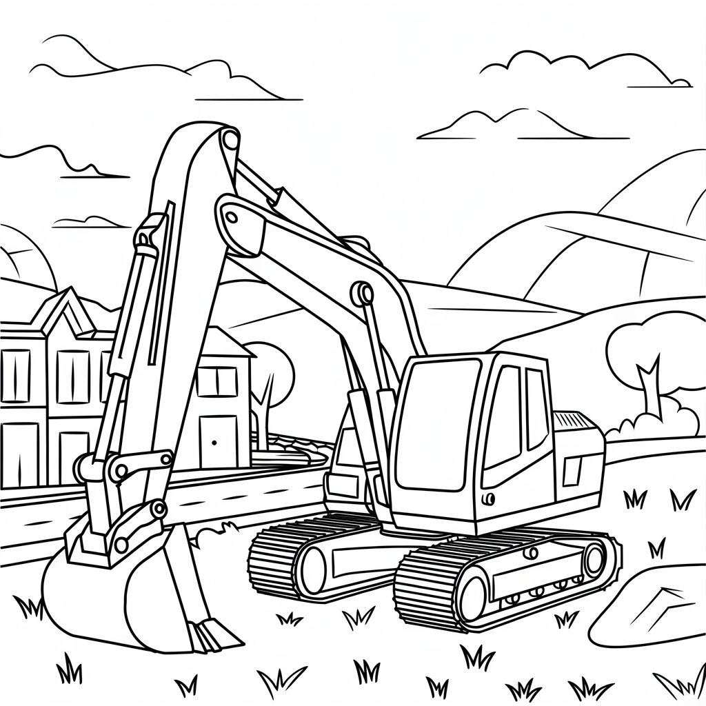 blippi excavator coloring page