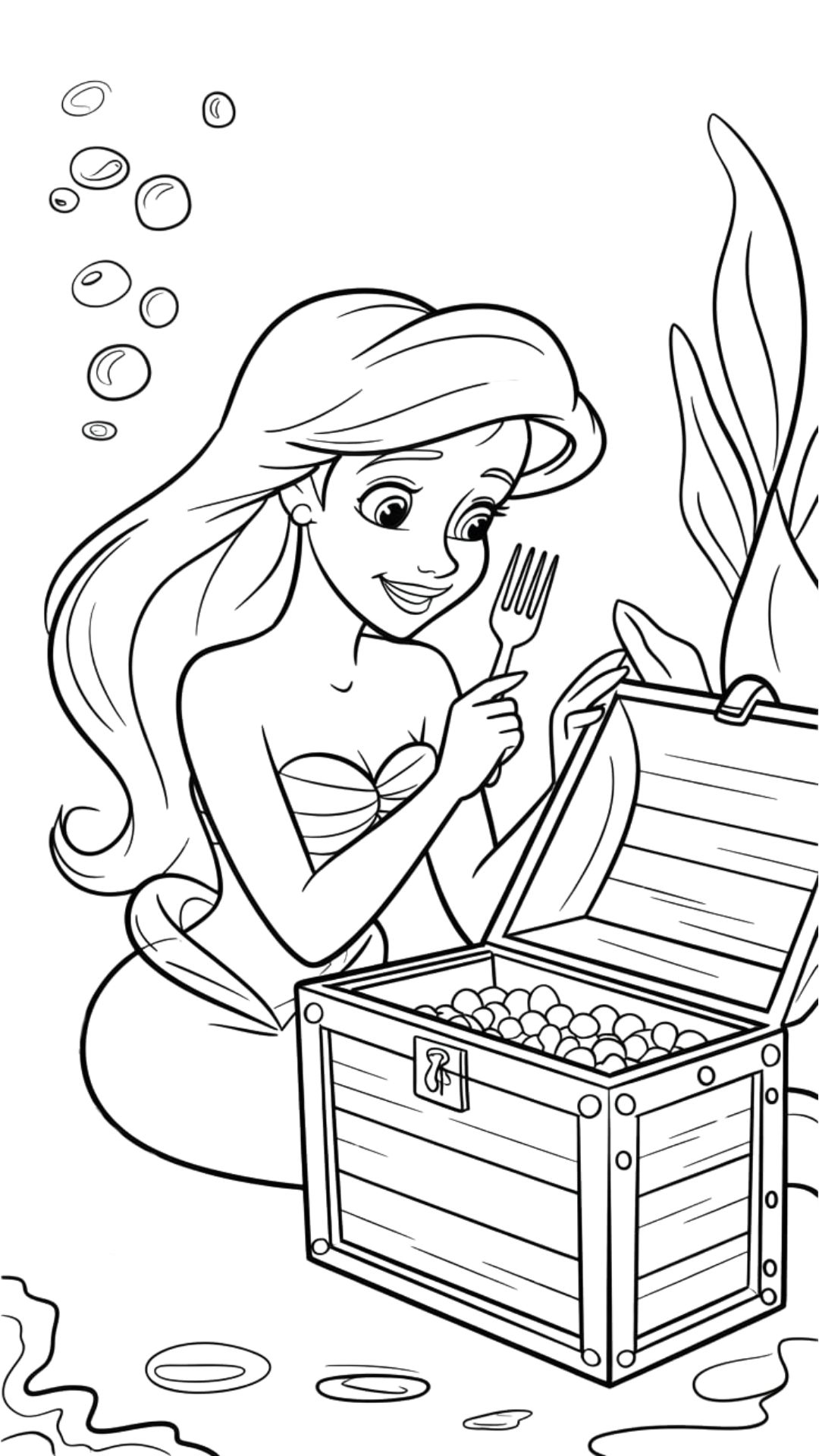 ariel coloring sheets free