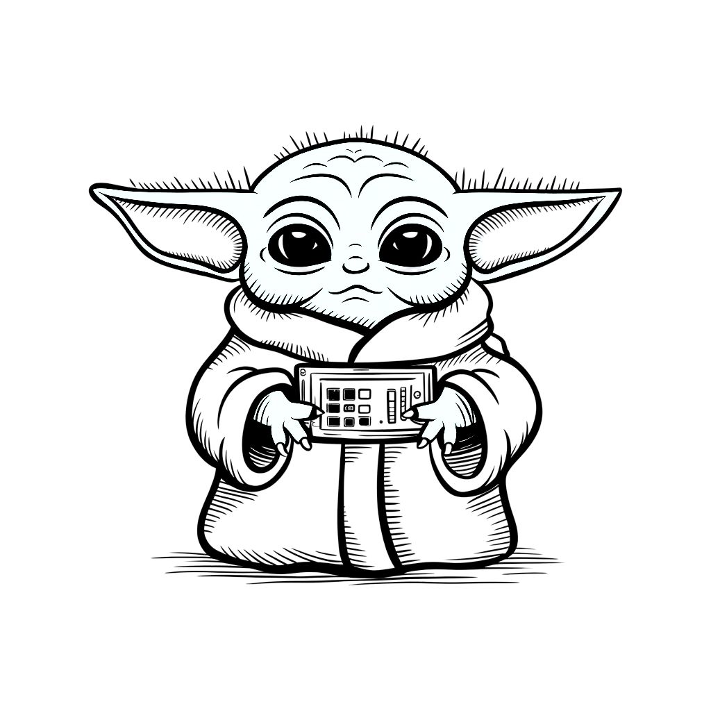 baby yoda coloring pages free