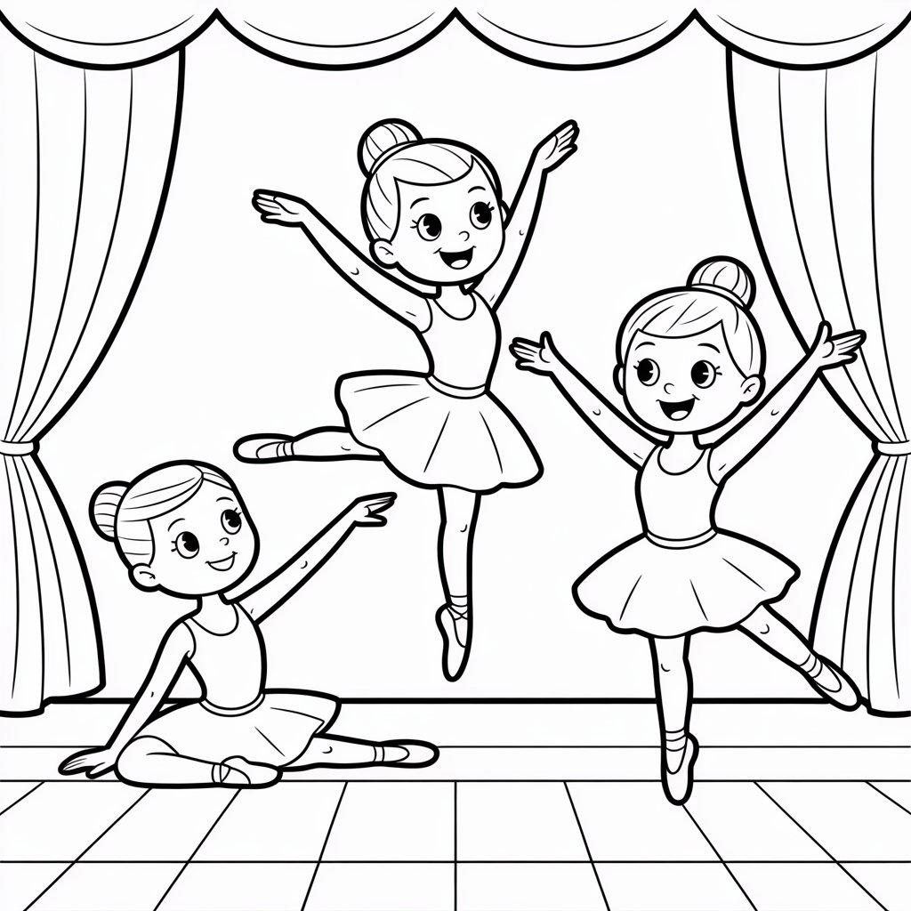 coloring page ballerina