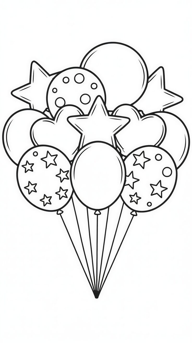 single balloon coloring pages