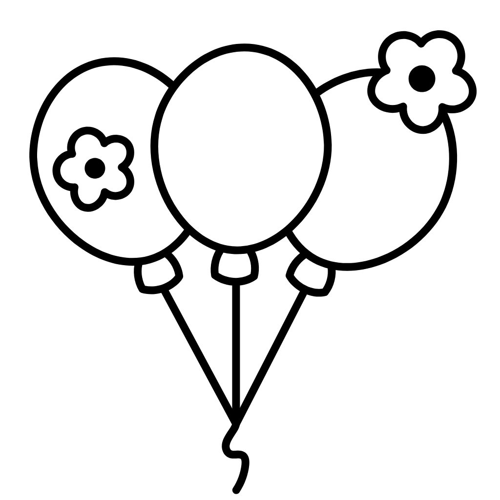 happy birthday balloon coloring page