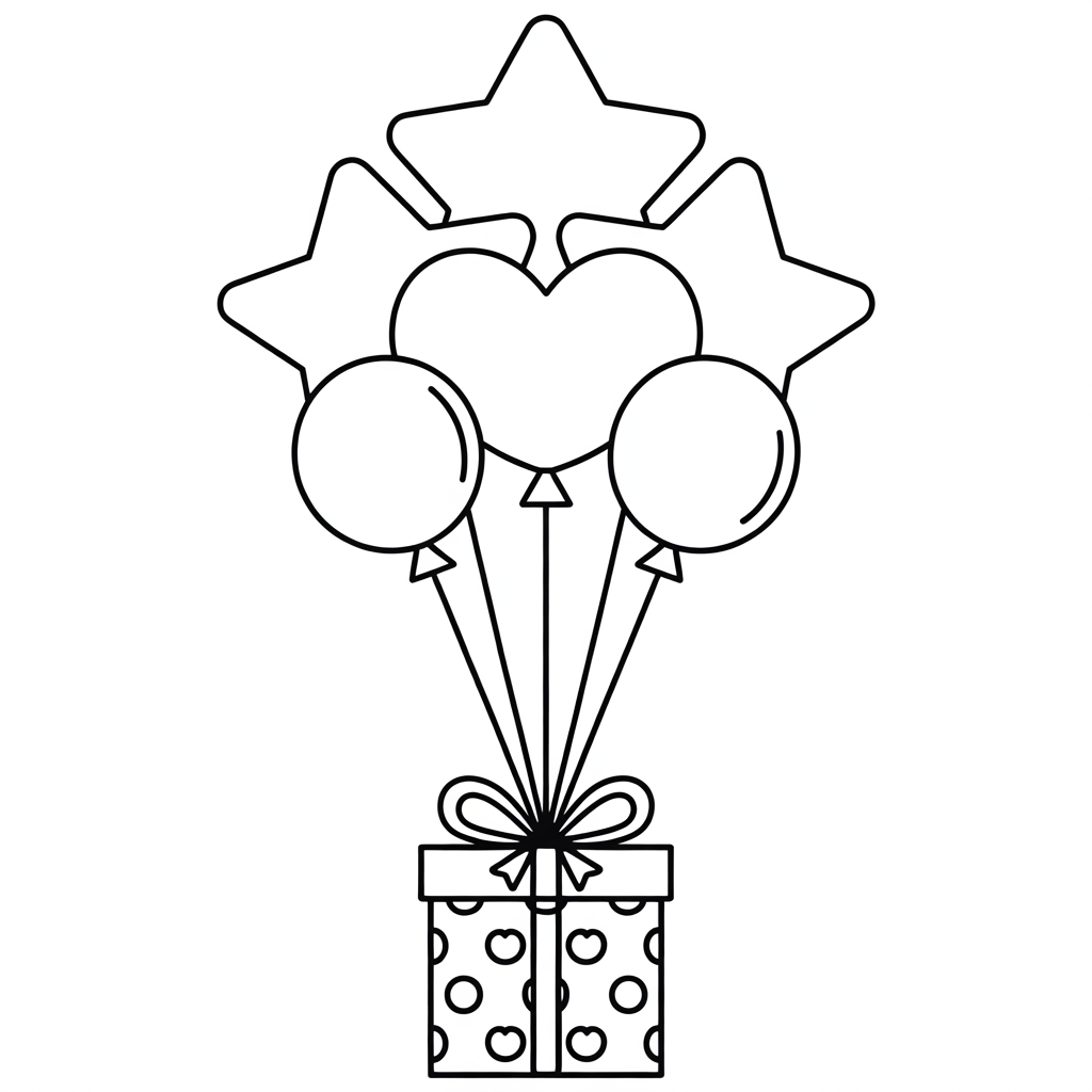 heart balloons coloring pages