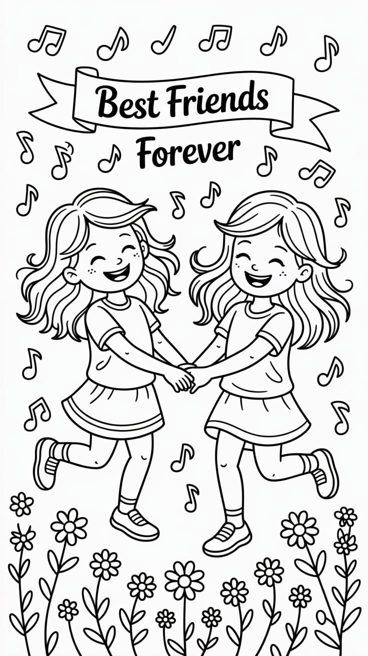 best friend coloring sheets