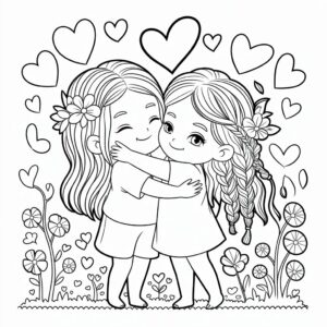 coloring sheets for best friends