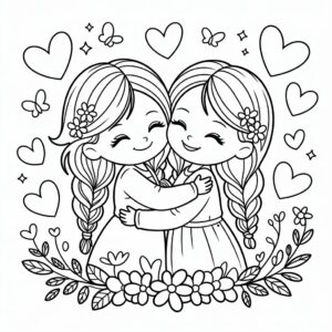 coloring sheets best friends