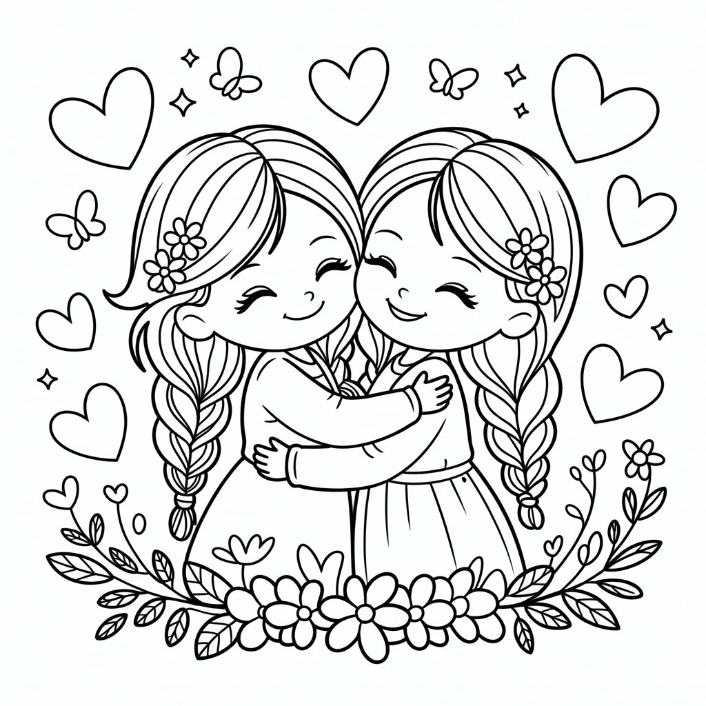 coloring sheets best friends