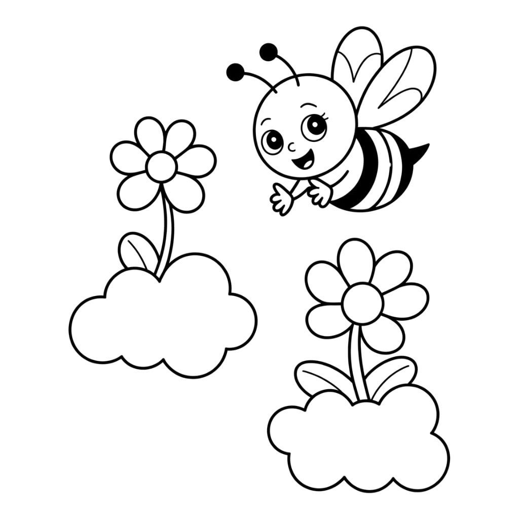coloring pages of a bee