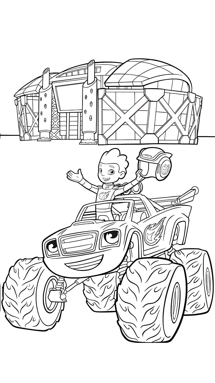 easy blaze coloring pages