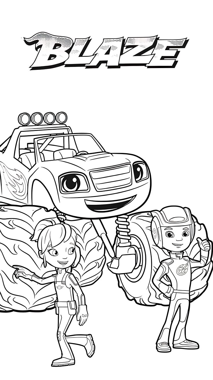 blaze and the monster machines coloring page