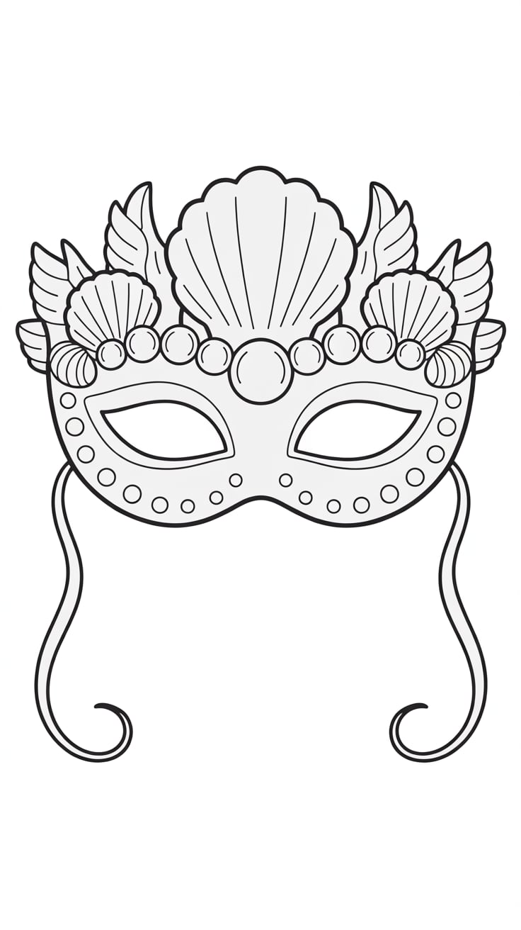 scream mask coloring page