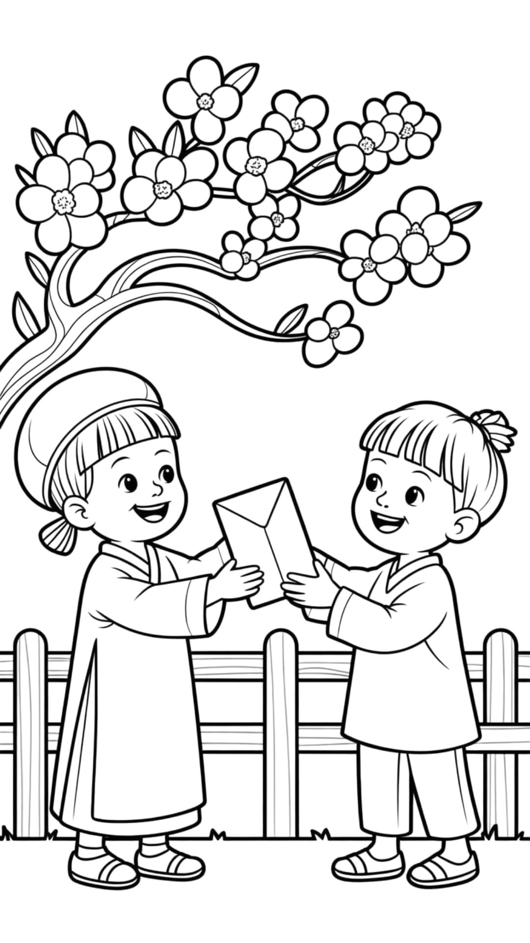 chinese new year color pages