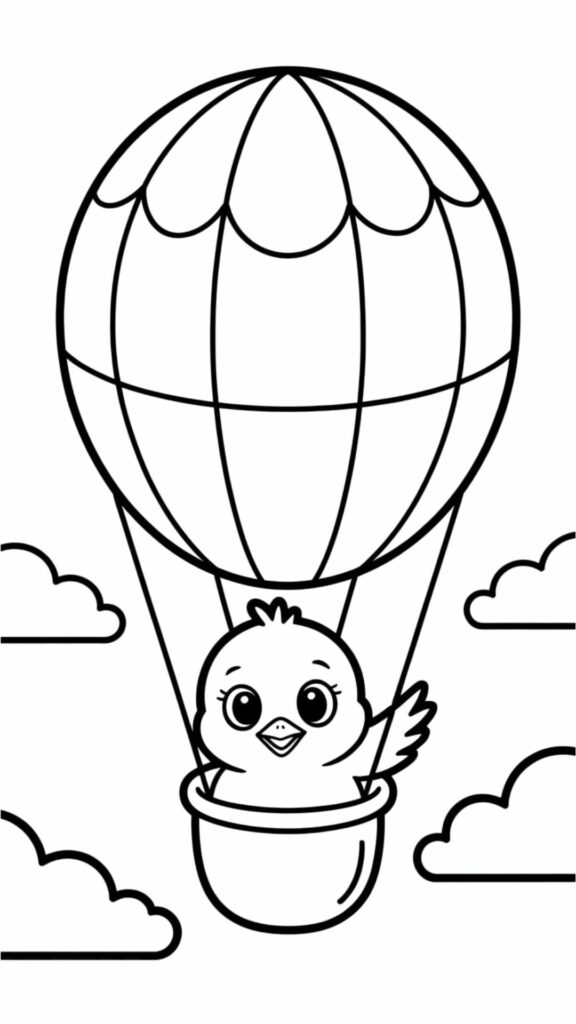 coloring book hot air balloon