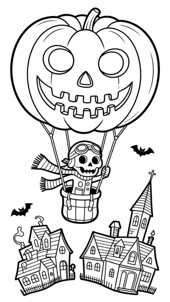 coloring page hot air balloon