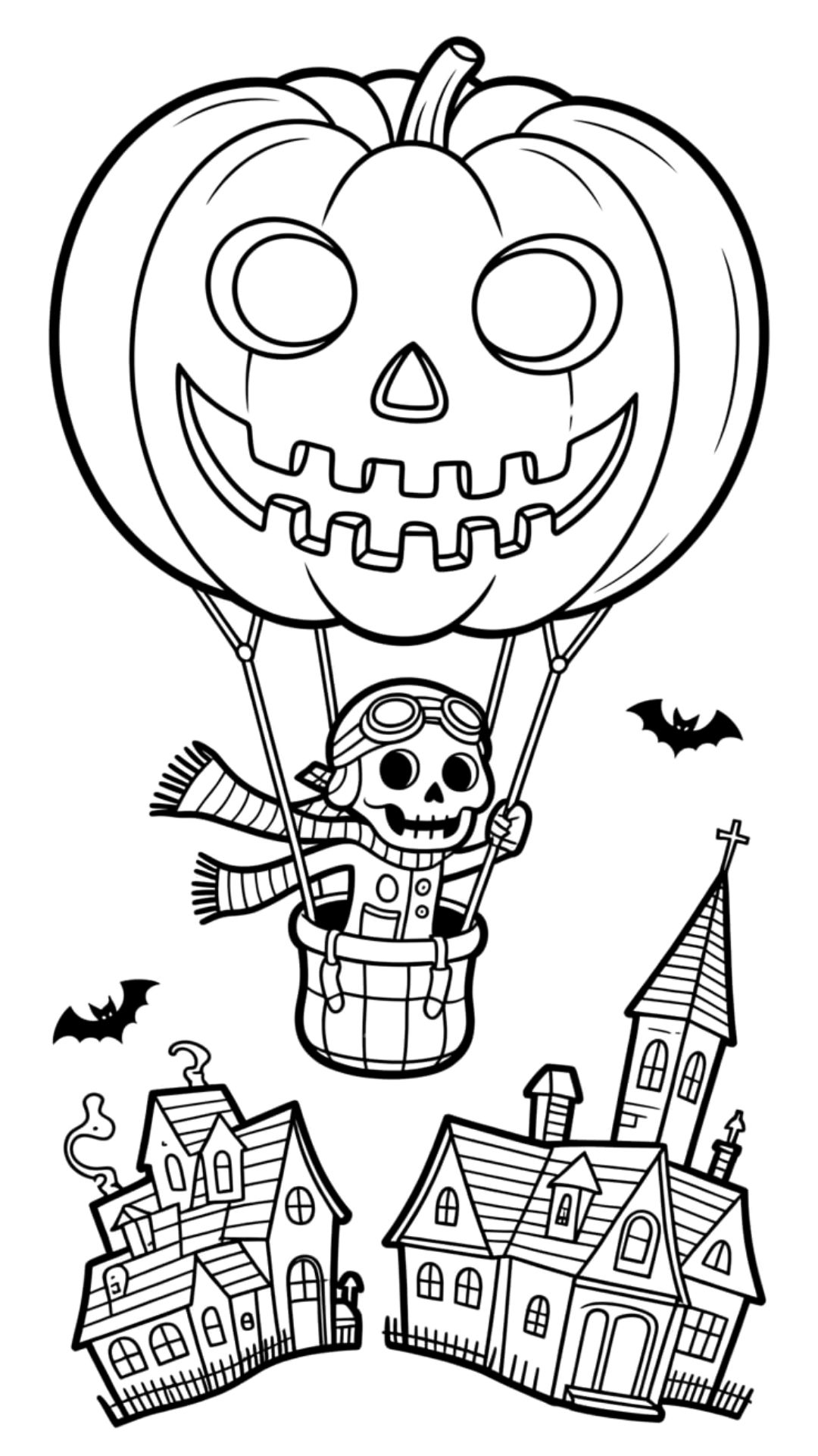 coloring page hot air balloon