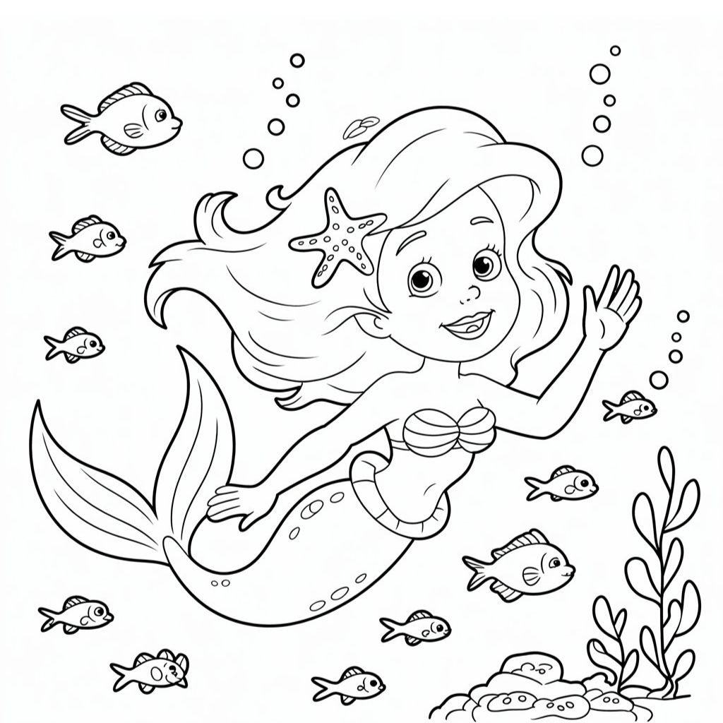 coloring pages ariel