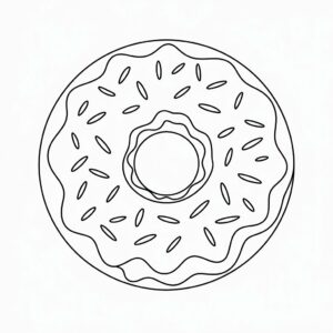 cute donut coloring page