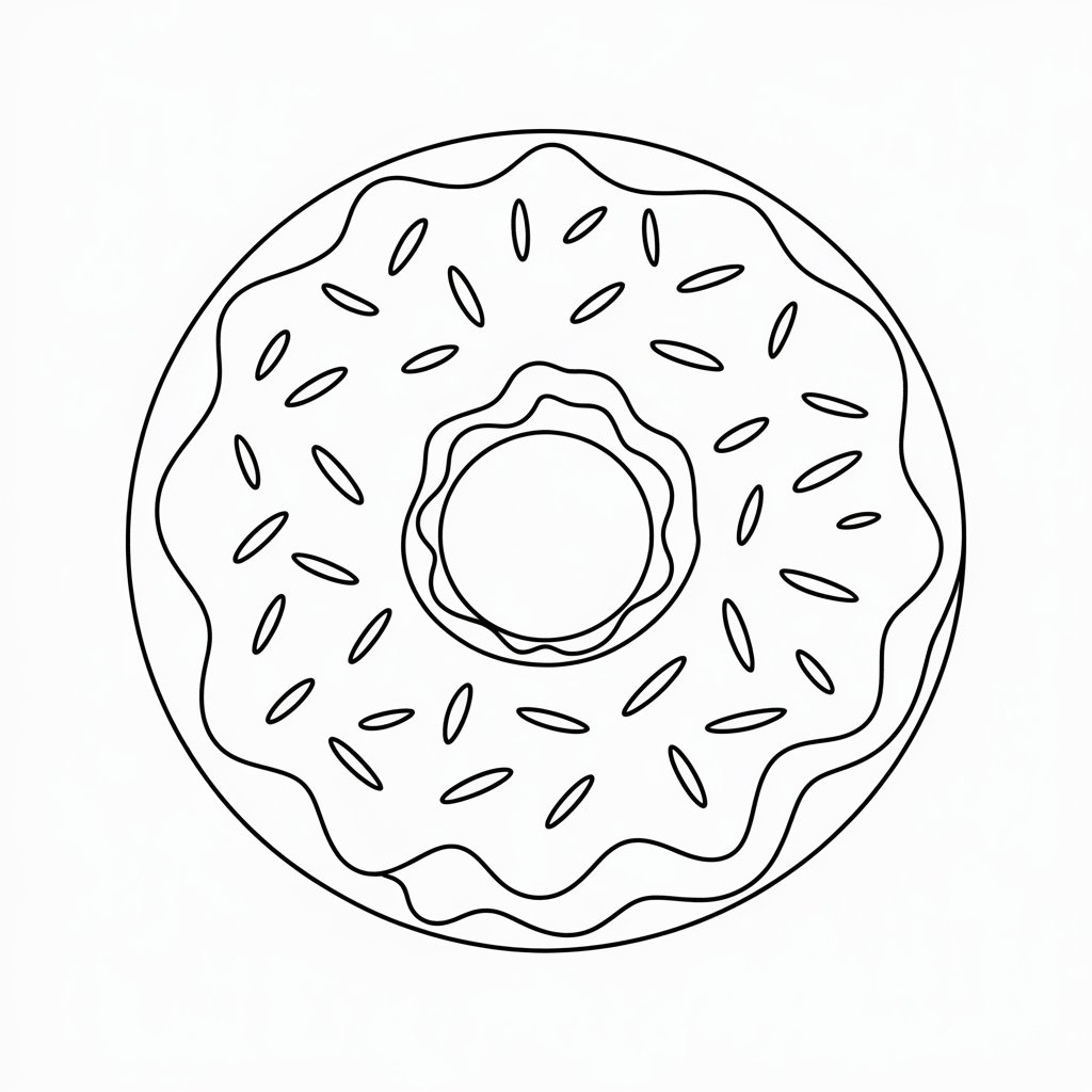cute donut coloring page