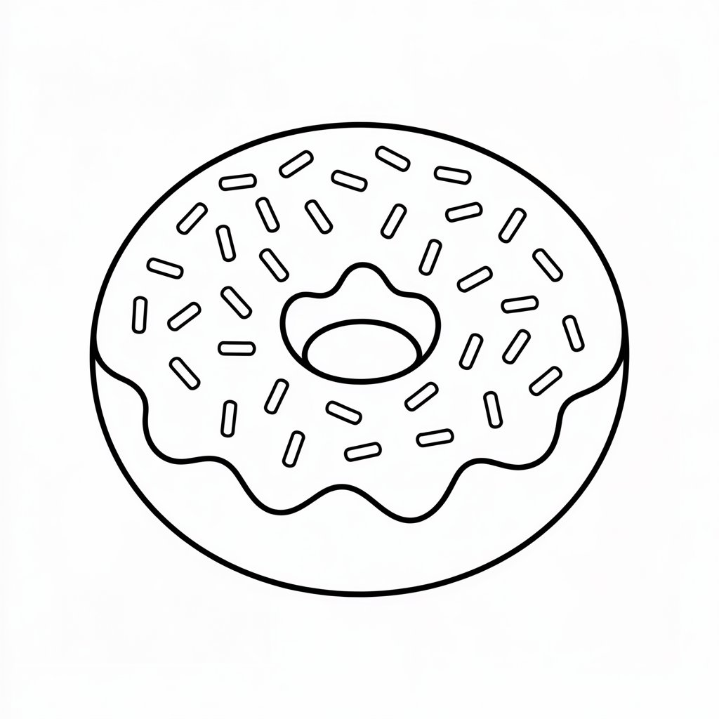 cute doughnut coloring pages