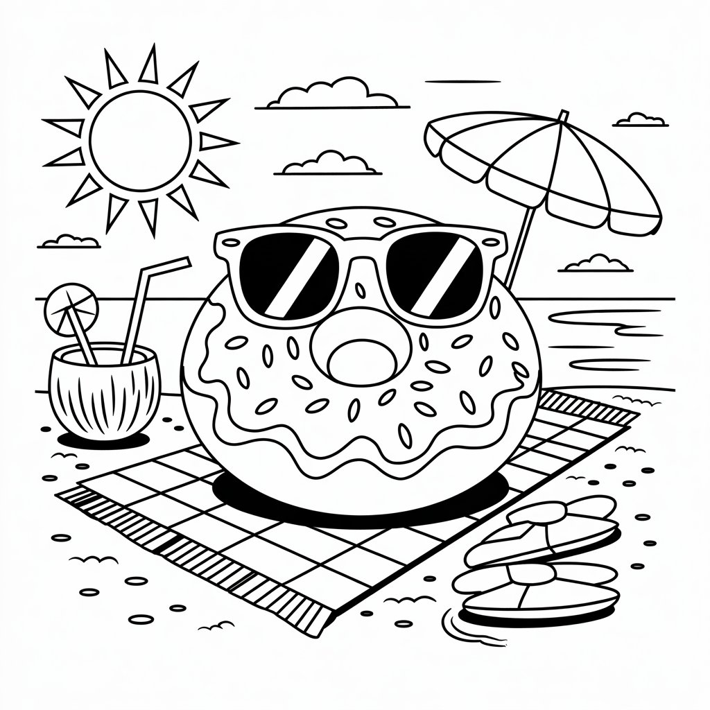 coloring pages of doughnuts