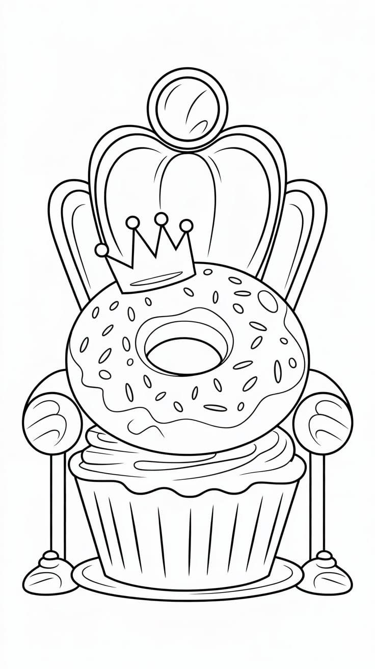 cute donut coloring pages