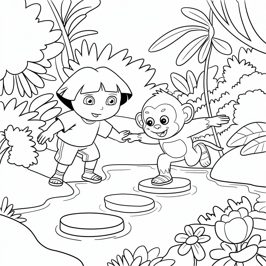 coloring sheets dora