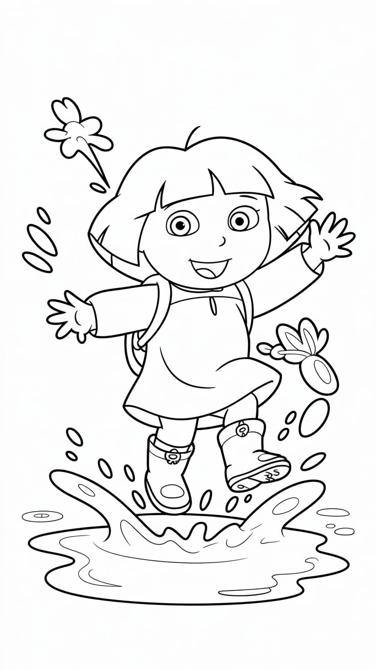 coloring page dora