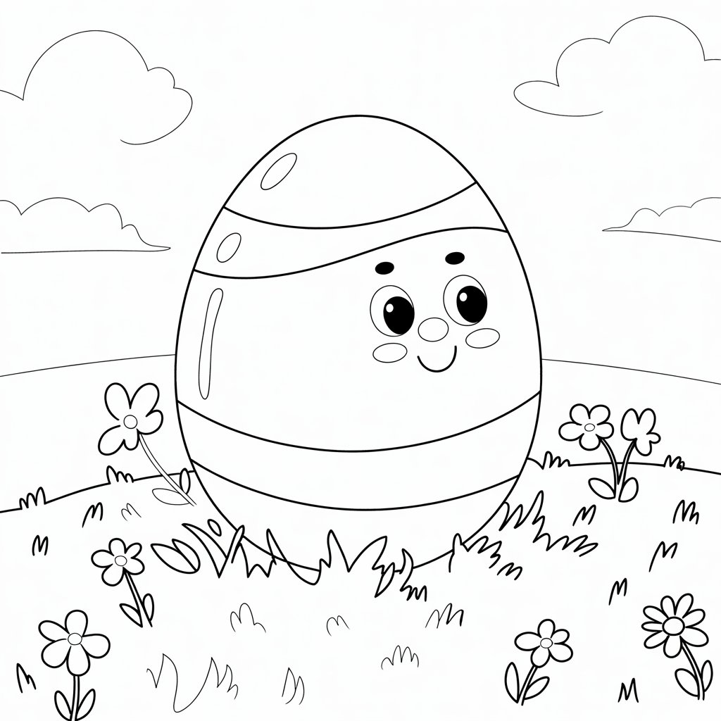 egg printable coloring page