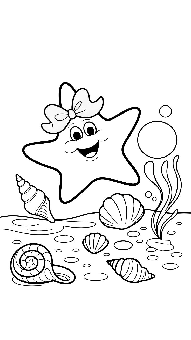 free printable starfish coloring pages