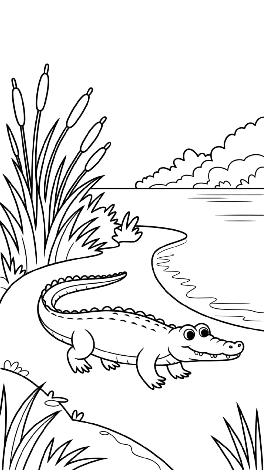 free printable crocodile coloring pages