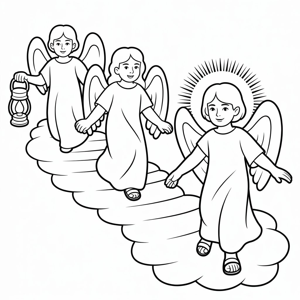coloring page angel