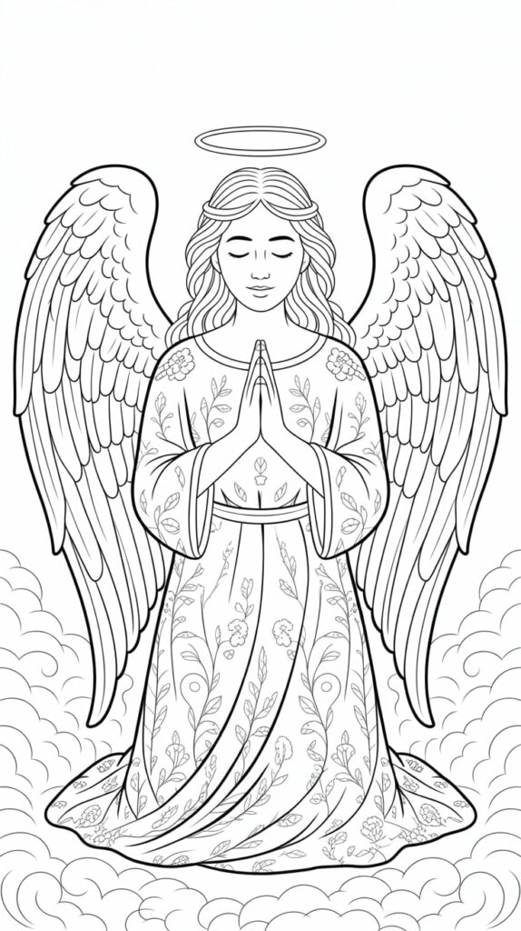 angel coloring pages for christmas