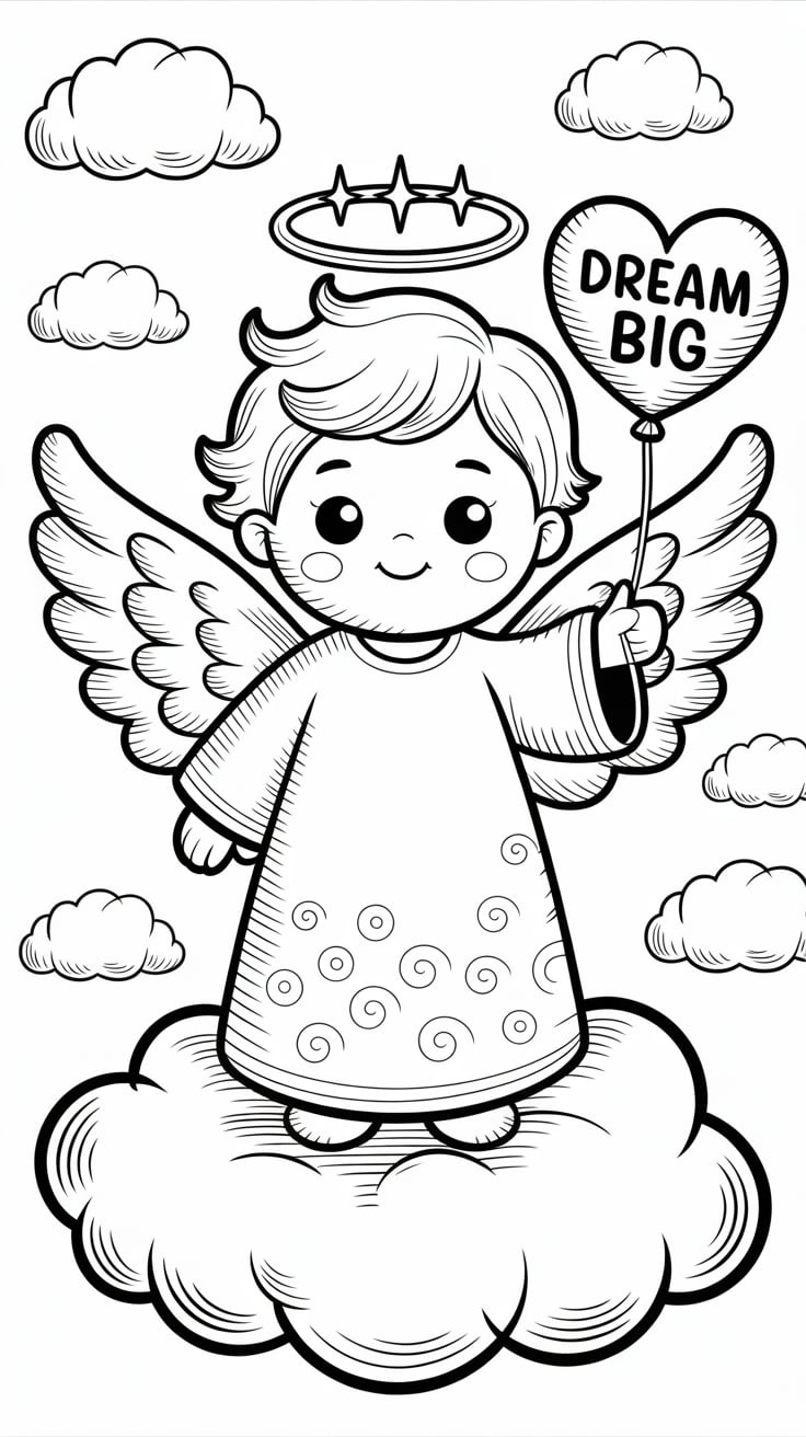 angel christmas coloring pages