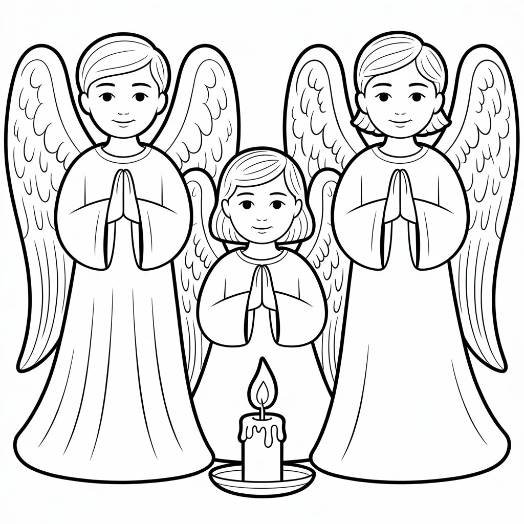 angel color pages