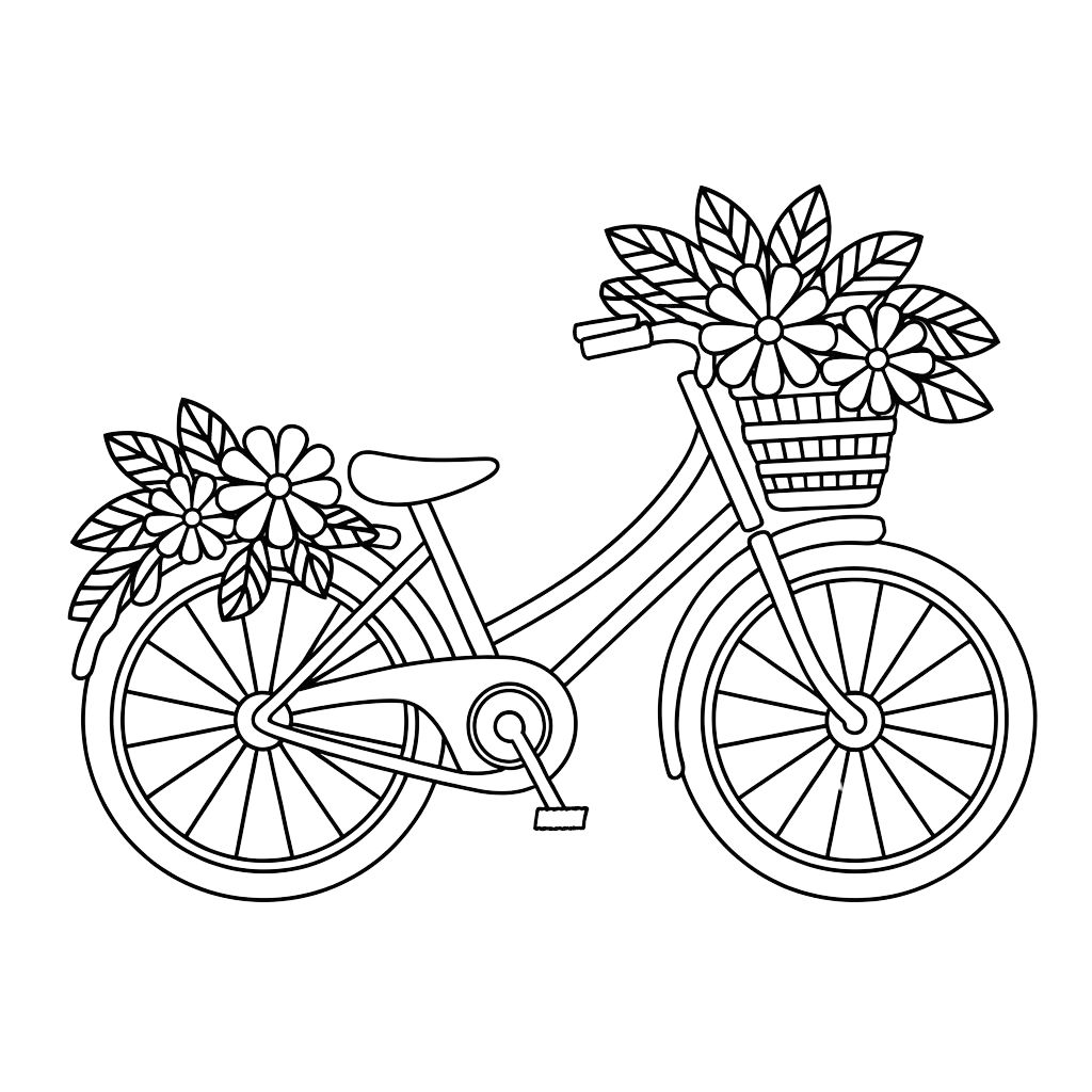 Bicycle coloring page PDF