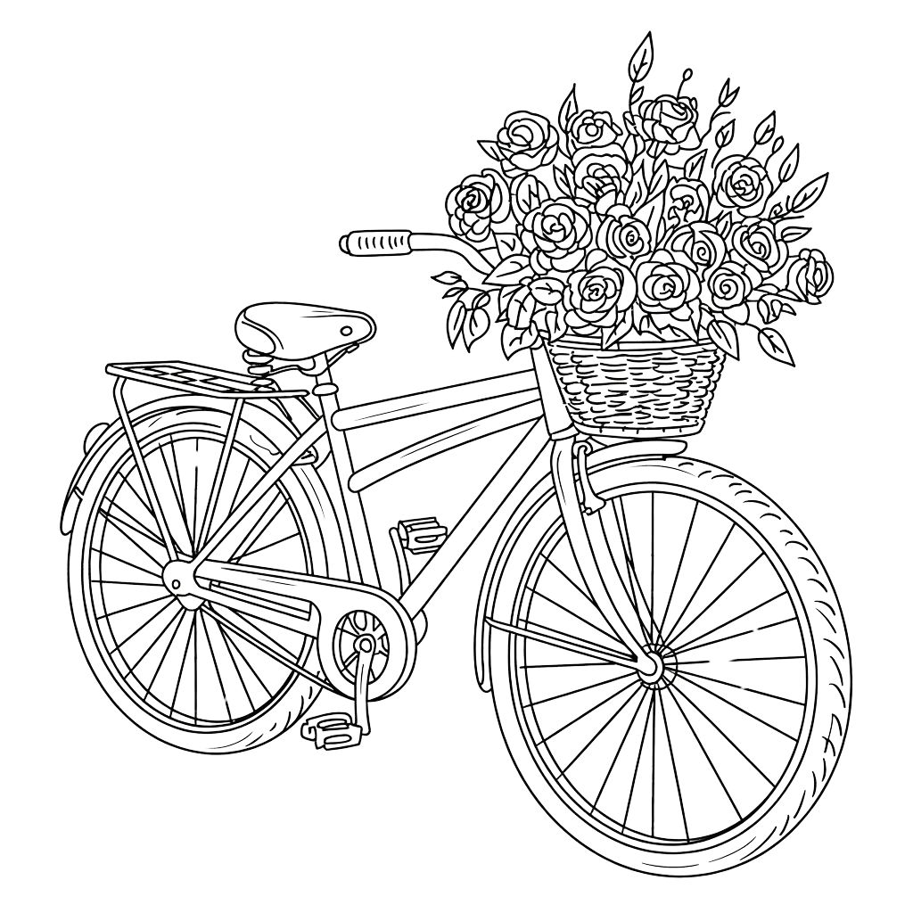 Bicycle coloring pages preschool