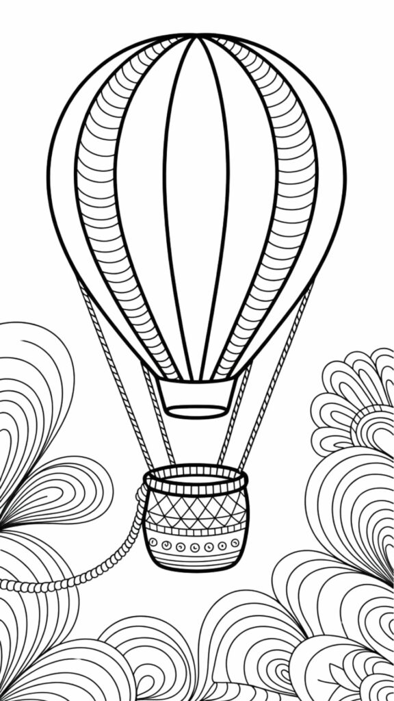 free hot air balloon coloring pages