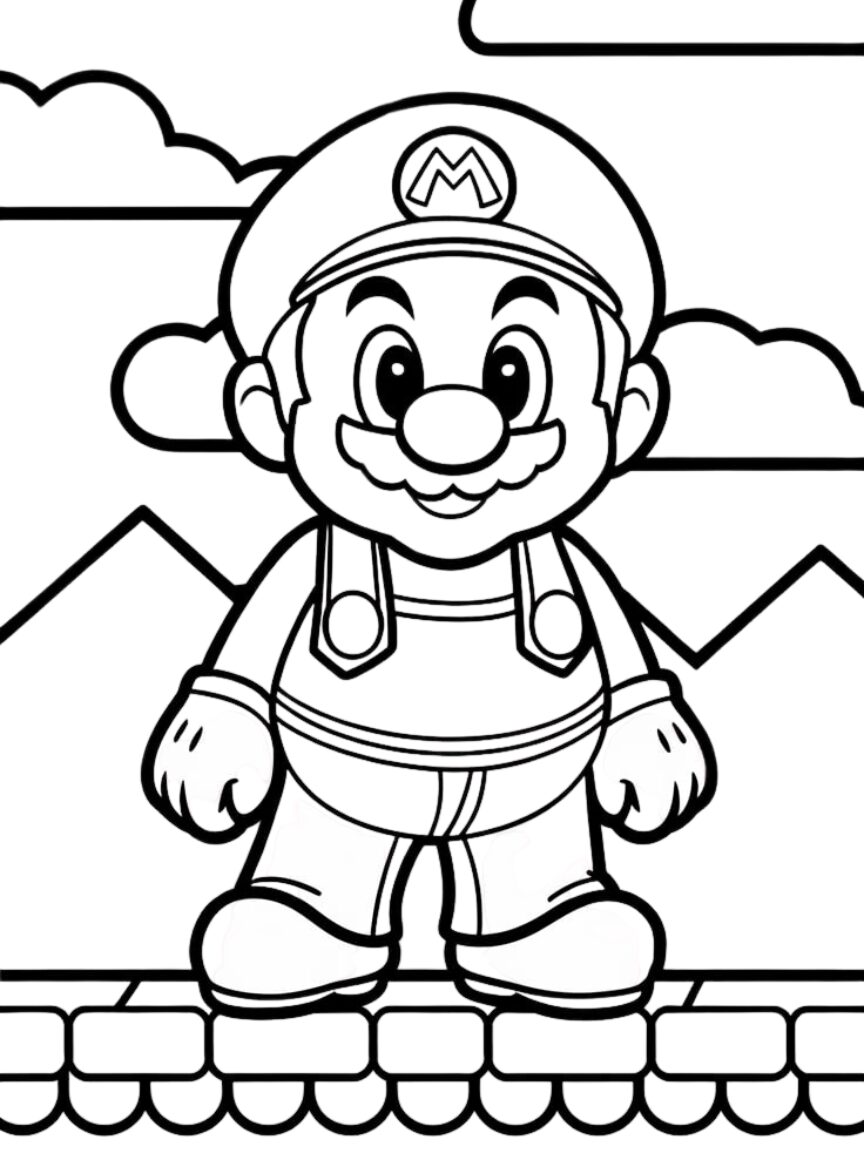 free mario coloring sheets