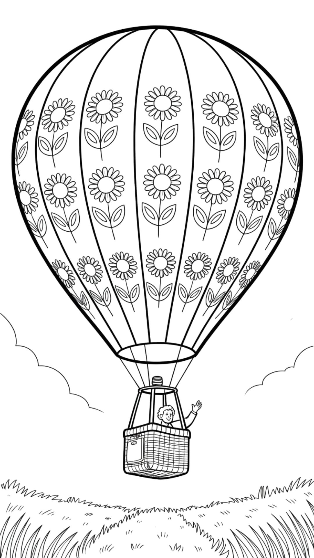 free printable coloring pages of hot air balloons